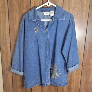 Women TABI International Denim Embroidered Shirt Size 12